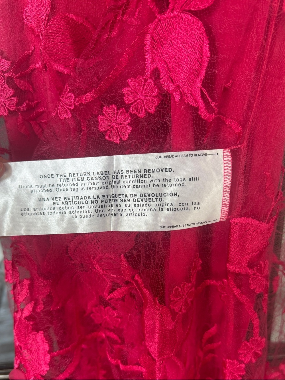 NWT - Dress the Population Fuchsia Floral V-Neck Lace Overlay Midi Dress - Picture 6 of 7